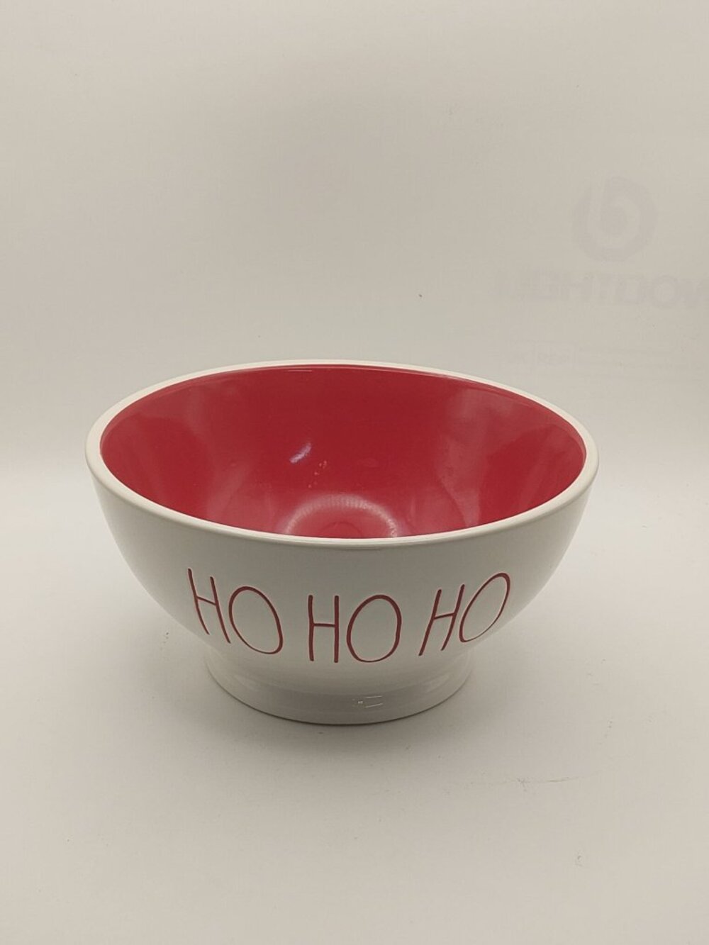 Rae Dunn HO HO HO Artisan Collection Bowl White & Red Ceramic Holiday Décor